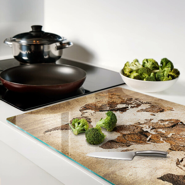 Glazen snijplanken Vintage wereldkaart