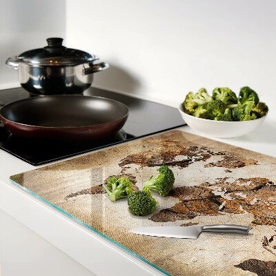 Glazen snijplanken Vintage wereldkaart