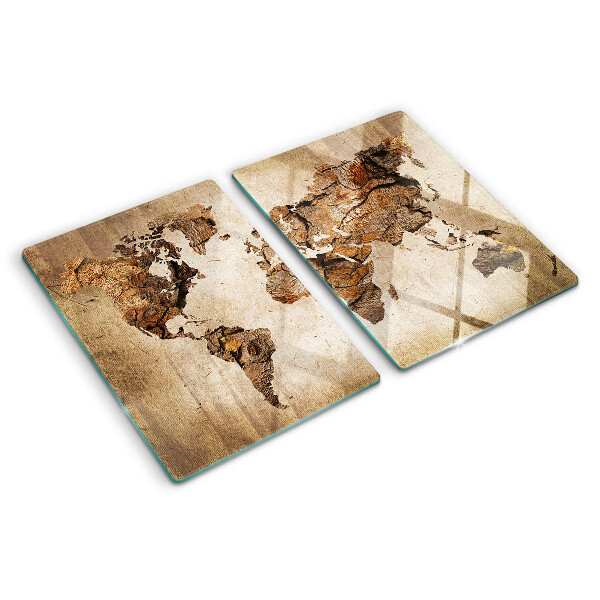 Glazen snijplanken Vintage wereldkaart