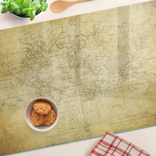 Snijplanken glas Oude wereldkaart