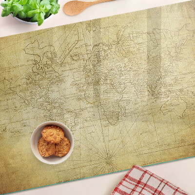 Snijplanken glas Oude wereldkaart