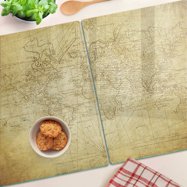 Snijplanken glas Oude wereldkaart