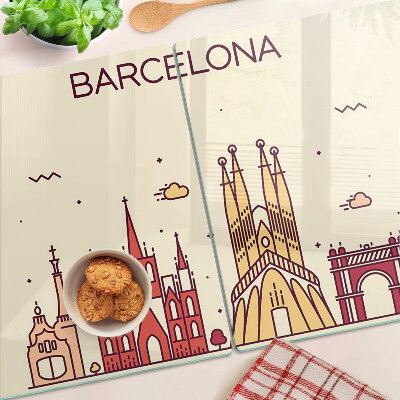 Glazen snijplanken Barcelona en zijn architectuur