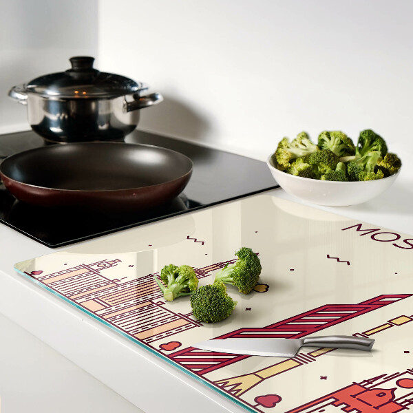 Snijplanken van glas Illustratie van de skyline van Moskou