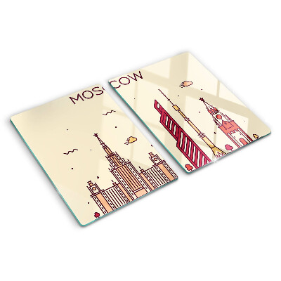 Snijplanken van glas Illustratie van de skyline van Moskou