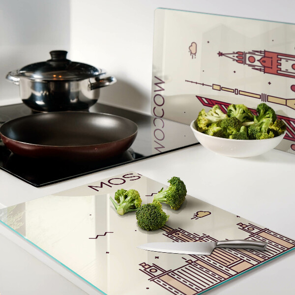 Snijplanken van glas Illustratie van de skyline van Moskou