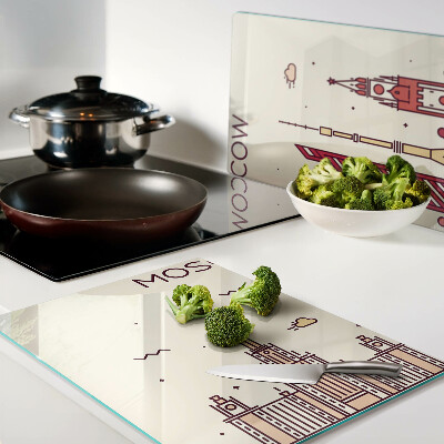 Snijplanken van glas Illustratie van de skyline van Moskou