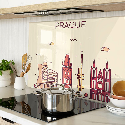 Snijplanken glas Praag - stadsgezicht