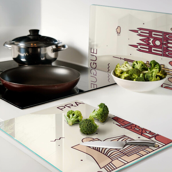 Snijplanken glas Praag - stadsgezicht