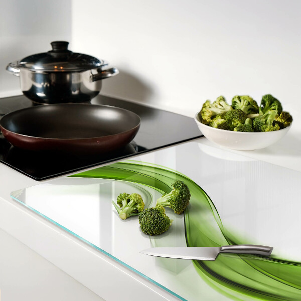 Glazen snijplanken Groene abstracte golven