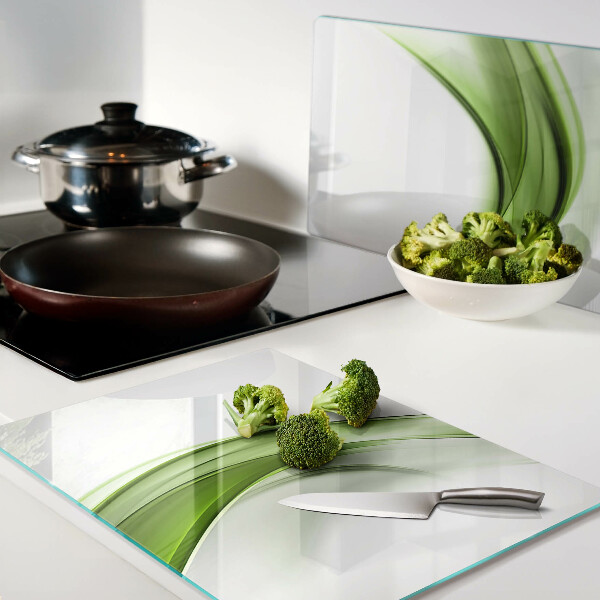 Glazen snijplanken Groene abstracte golven