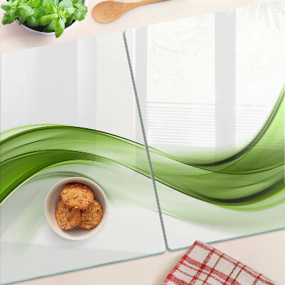 Glazen snijplanken Groene abstracte golven