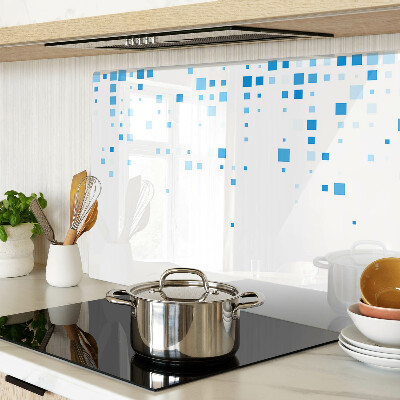 Snijplanken van glas Blauwe vierkanten op een witte achtergrond