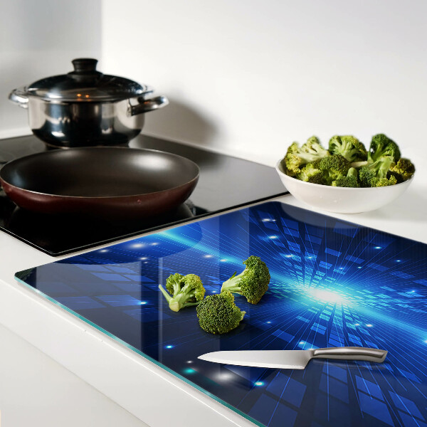 Snijplanken van glas Technologisch patroon in blauwe tinten