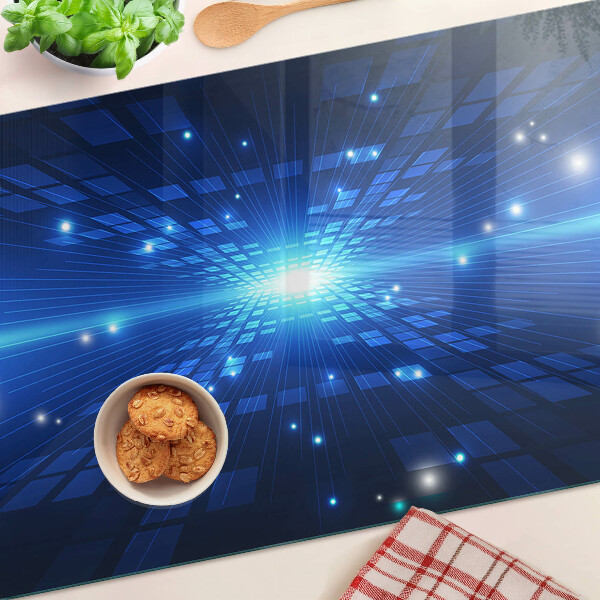 Snijplanken van glas Technologisch patroon in blauwe tinten