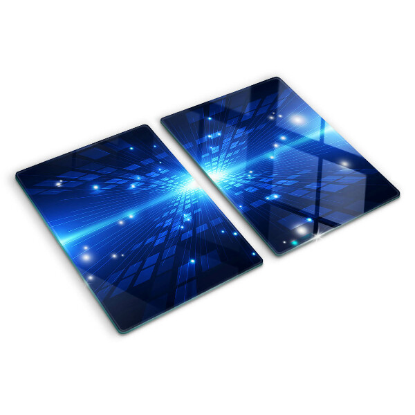 Snijplanken van glas Technologisch patroon in blauwe tinten