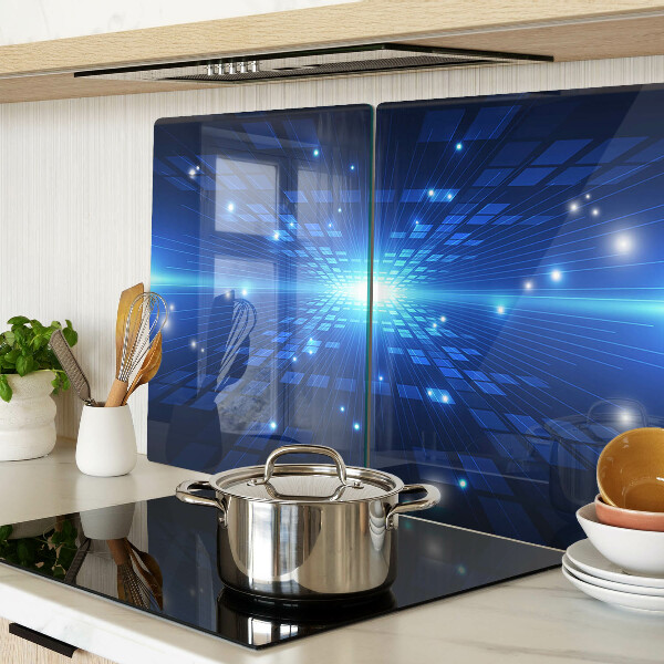 Snijplanken van glas Technologisch patroon in blauwe tinten