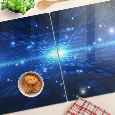 Snijplanken van glas Technologisch patroon in blauwe tinten