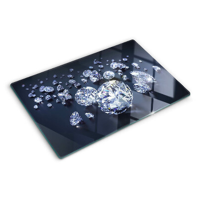 Snijplanken van glas Kristallen en diamanten