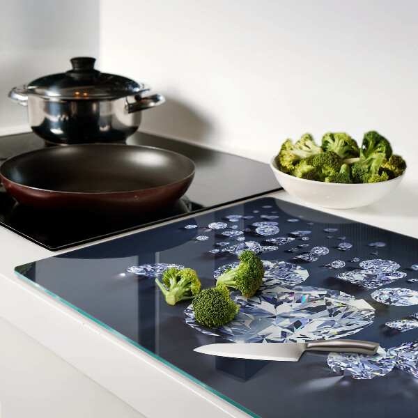 Snijplanken van glas Kristallen en diamanten