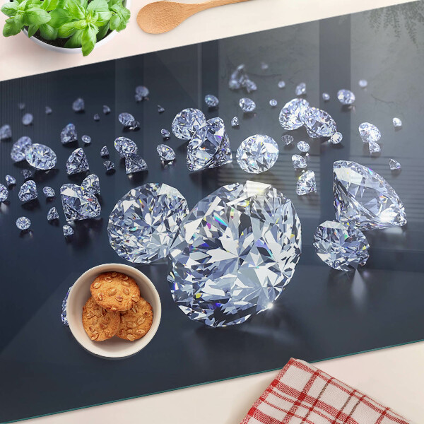 Snijplanken van glas Kristallen en diamanten