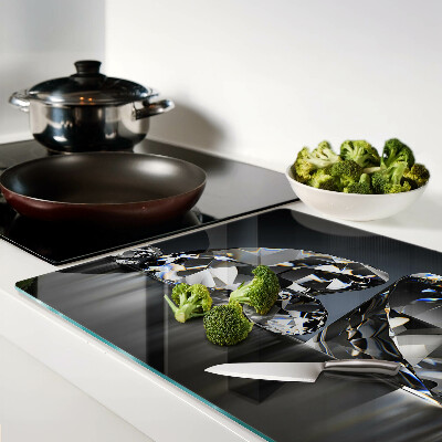 Glazen snijplanken Diamanten op een zwarte achtergrond