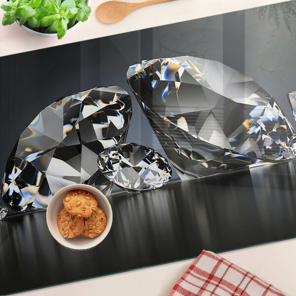 Glazen snijplanken Diamanten op een zwarte achtergrond