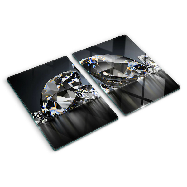 Glazen snijplanken Diamanten op een zwarte achtergrond