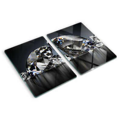 Glazen snijplanken Diamanten op een zwarte achtergrond