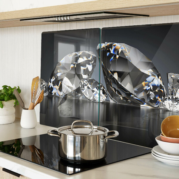 Glazen snijplanken Diamanten op een zwarte achtergrond