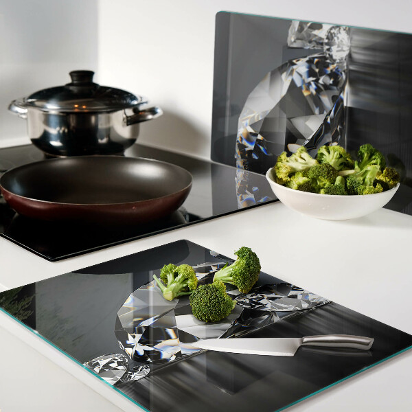 Glazen snijplanken Diamanten op een zwarte achtergrond