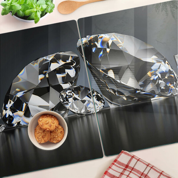 Glazen snijplanken Diamanten op een zwarte achtergrond