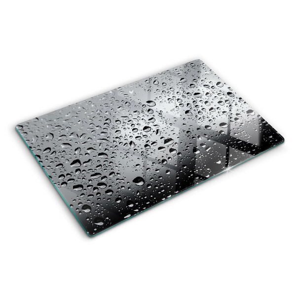 Snijplanken van glas Waterdruppels op glas