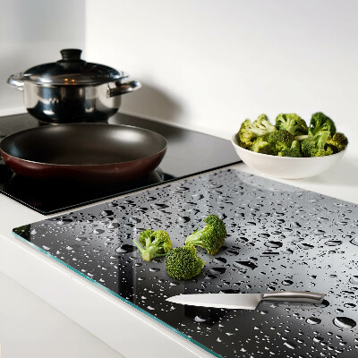 Snijplanken van glas Waterdruppels op glas