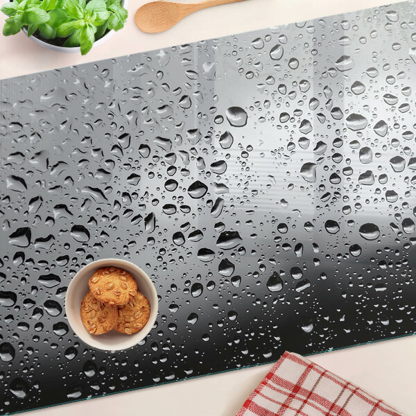 Snijplanken van glas Waterdruppels op glas