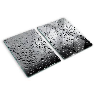 Snijplanken van glas Waterdruppels op glas