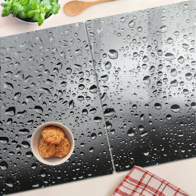 Snijplanken van glas Waterdruppels op glas