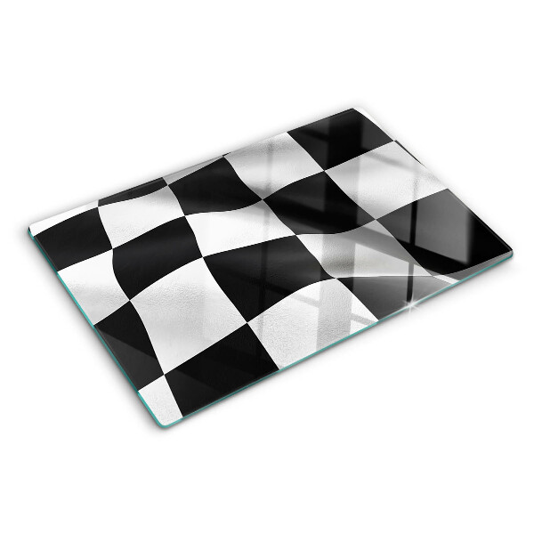 Glazen snijplanken Schaakbord in zwart-wit