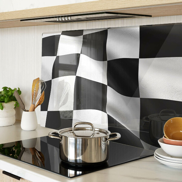 Glazen snijplanken Schaakbord in zwart-wit