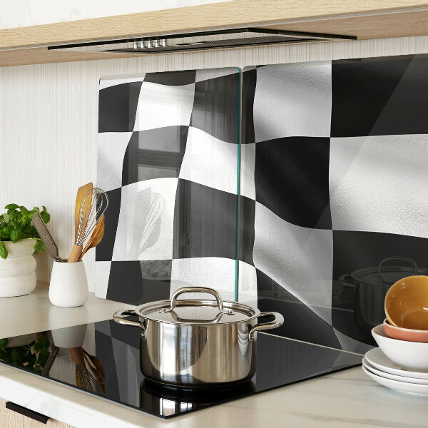 Glazen snijplanken Schaakbord in zwart-wit