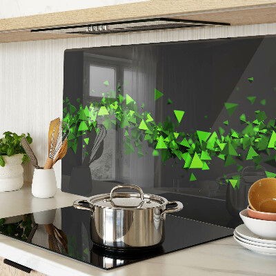 Snijplanken glas Groene driehoeken op een zwarte achtergrond