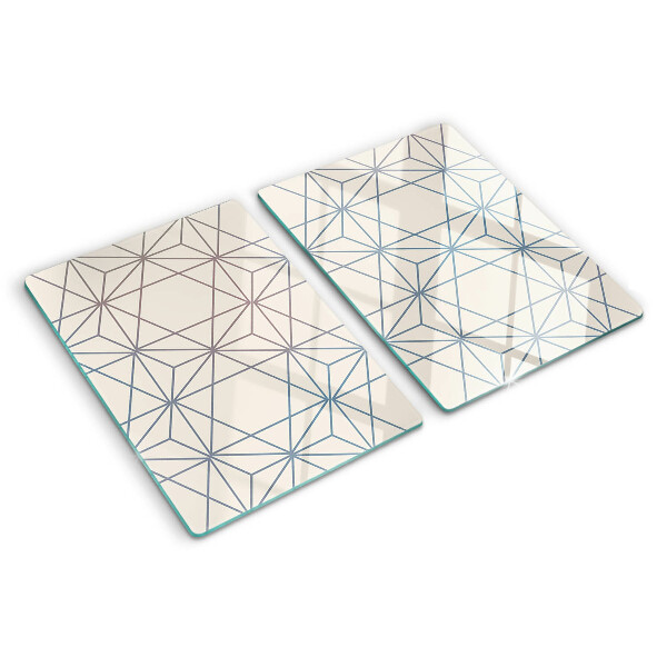 Snijplanken van glas Geometrie met driehoeken en lijnen