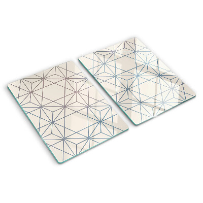 Snijplanken van glas Geometrie met driehoeken en lijnen