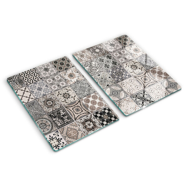 Snijplanken glas Tegelpatronen in grijstinten