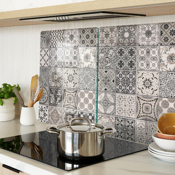 Snijplanken glas Tegelpatronen in grijstinten