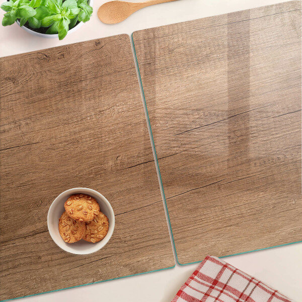 Snijplanken van glas Hout met weerspiegeling in het raam