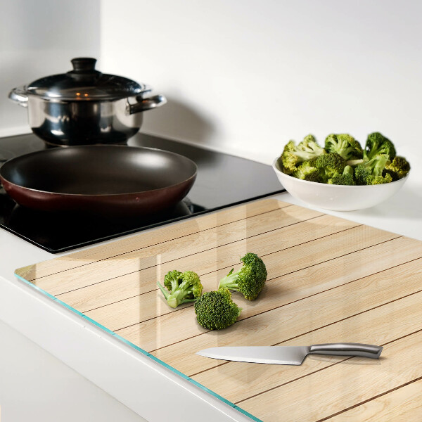 Glazen snijplanken Lichtgekleurde houten plank