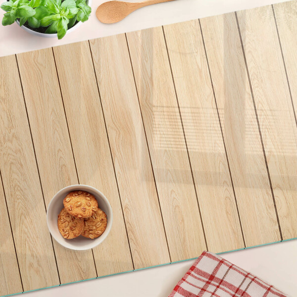 Glazen snijplanken Lichtgekleurde houten plank