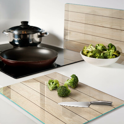 Glazen snijplanken Lichtgekleurde houten plank