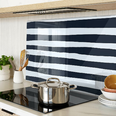 Snijplanken van glas Verticale strepen in marineblauw en wit